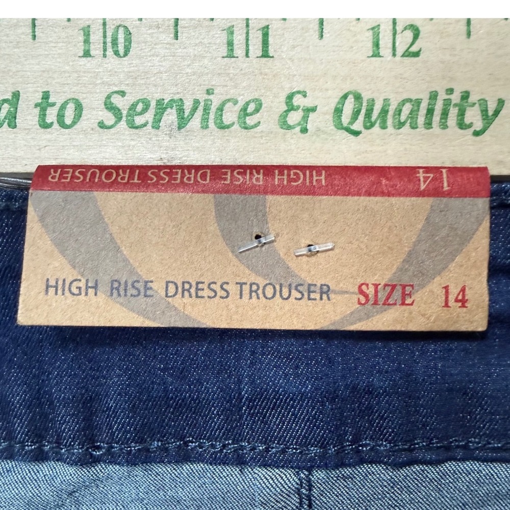 Our Republic For All Womens High Rise‎ Trouser Wide Leg Dark Wash Denim Jeans 14 - Picture 5 of 9